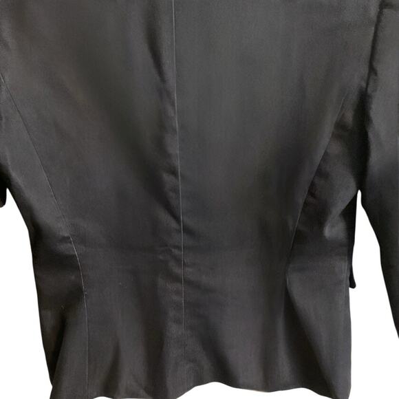 Calvin Klein Womens Blazer Size 2 Black Fully Lined Zip Pockets Notched Collar - Picture 7 of 8